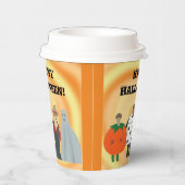 Kinder in kostuums, Halloween papieren bekers (Rechts)