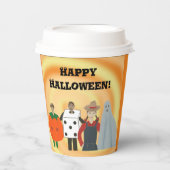 Kinder in kostuums, Halloween papieren bekers (Voorkant)