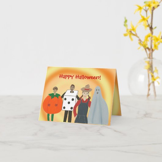 Kinder in kostuums, Happy Halloween Kaarten
