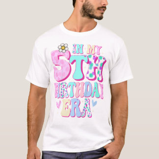 Kinder in mijn 5e verjaardag tijdperk meisje gifte t-shirt