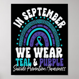 Kinder in september Draag we Blauwgroen en Paarse  Poster