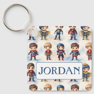 Kinder in Superhero Outfits Sleutelhanger