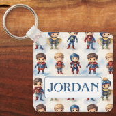 Kinder in Superhero Outfits  Sleutelhanger (Voorkant)