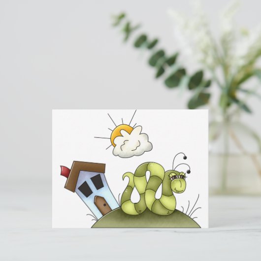 Kinder Inchworm huis Briefkaart (Staand voorkant)