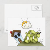 Kinder Inchworm huis Briefkaart (Voorkant / Achterkant)
