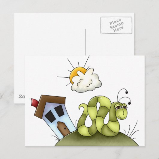Kinder Inchworm huis Briefkaart (Voorkant / Achterkant)