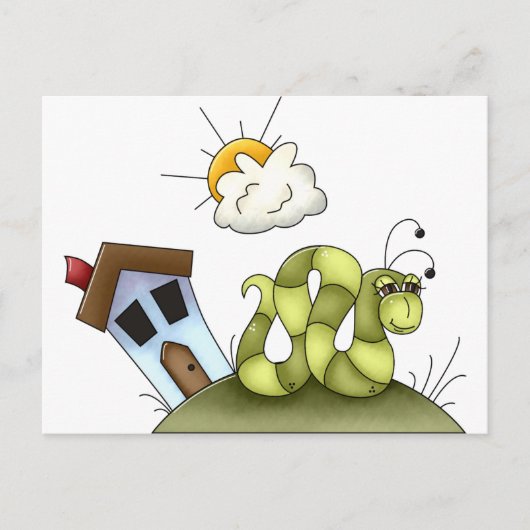 Kinder Inchworm huis Briefkaart (Voorkant)