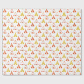 Kinder Indiase teepees tipi tentspellen rood geel Cadeaupapier (Vlak)