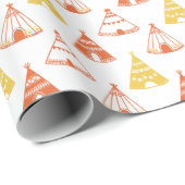 Kinder Indiase teepees tipi tentspellen rood geel Cadeaupapier (Rol Hoek)
