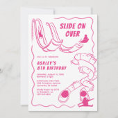 Kinder Indoor Slide Park Roze Verjaardagsfeest Kaart (Voorkant)