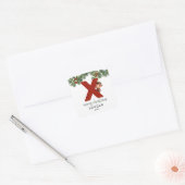 Kinder Initiaal X Kerst Vierkante Sticker (Envelop)