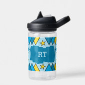 Kinder initialen sterren driekleurig blauw geel waterfles