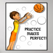 Kinder Inspirerend Basketball Poster (Voorkant)