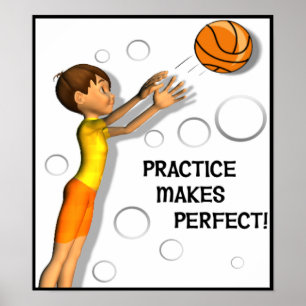 Kinder Inspirerend Basketball Poster