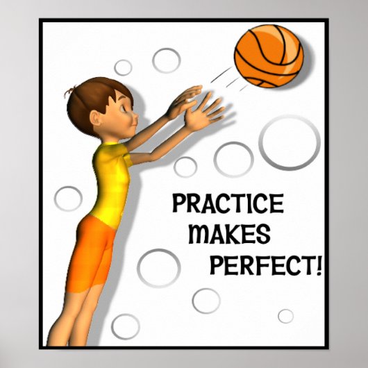 Kinder Inspirerend Basketball Poster (Voorkant)