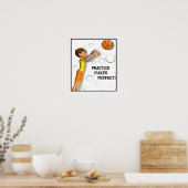 Kinder Inspirerend Basketball Poster (Keuken)