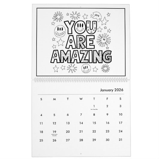 Kinder Inspirerend kleurenkalender Kalender (Jan 2026)