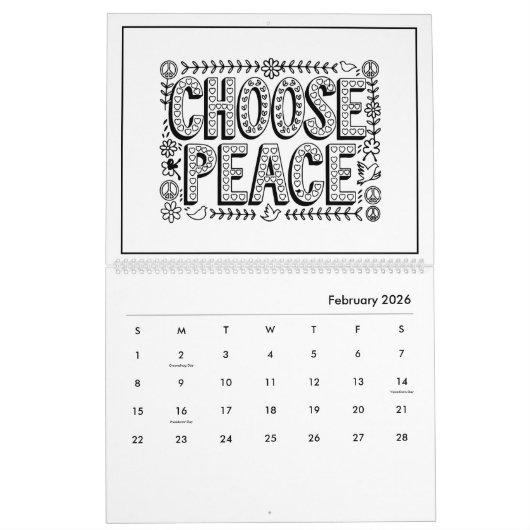 Kinder Inspirerend kleurenkalender Kalender (Feb 2026)