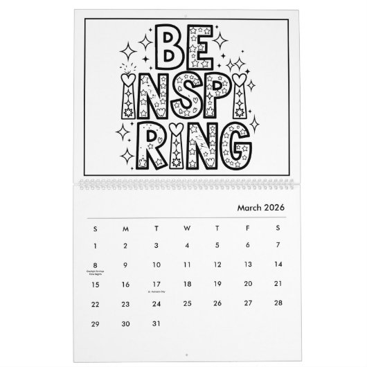 Kinder Inspirerend kleurenkalender Kalender (Mar 2026)