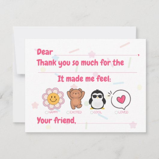 Kinder invulling bedankkaart (Voorkant)