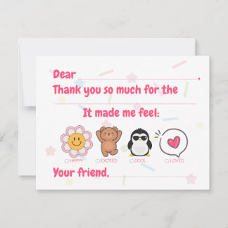 Kinder invulling bedankkaart