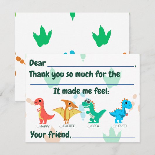 Kinder invulling bedankkaart (Voorkant / Achterkant)