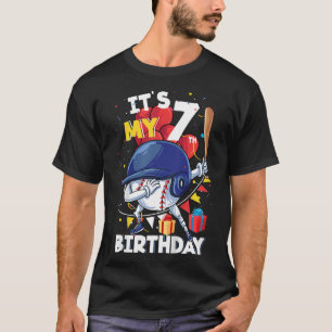 Kinder is mijn 7e verjaardag 7 jaar oude honkbal t-shirt