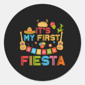 Kinder is mijn eerste feestdag Mexicaanse Cinco de Ronde Sticker (Voorkant)