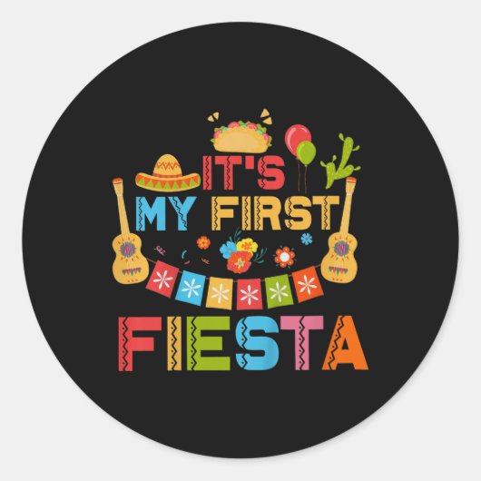 Kinder is mijn eerste feestdag Mexicaanse Cinco de Ronde Sticker (Voorkant)