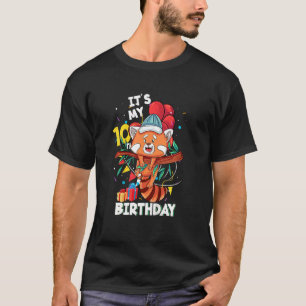 Kinder is mijn tiende verjaardag 10 jaar oud rood t-shirt