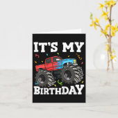 Kinder is mijn verjaardag monstertruck verjaardag  kaart (Gele Bloem)