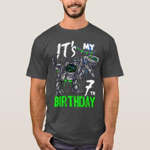 Kinder is mijn zevende verjaardag 7 jaar oud Dino T-shirt