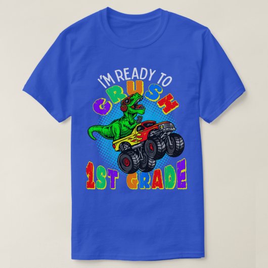 Kinder Ix27m Klaar om 1st grade Dinosaur Monst te T-shirt (Design voorkant)