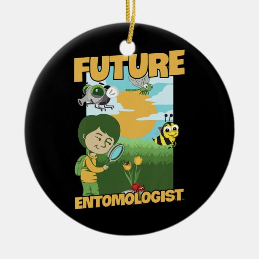 Kinder jachtontwerp voor uw Insect Collector Keramisch Ornament (Voorkant)