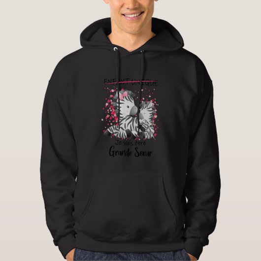 Kinder Je Vais Être Grande Soeur Annocer Une Pregn Hoodie (Voorkant)
