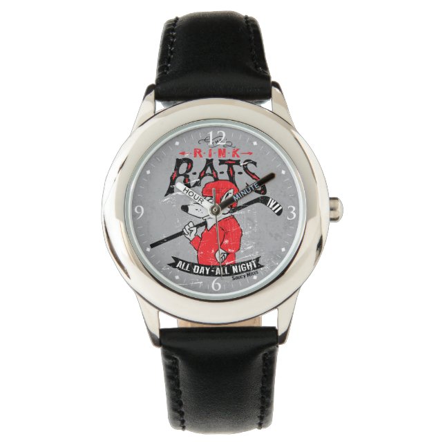 Kinder Jeugd Hockey Rink Ratten Hockey Speler Horloge (Voorkant)