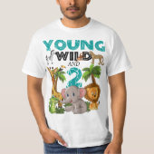 Kinder jong wild en 2 - 2e verjaardag Safari Zoo A T-shirt (Voorkant)