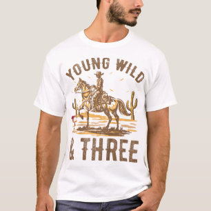 Kinder jonge wilde en drie jaar oude cowboy Wester T-shirt