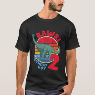 Kinder jongen 2de verjaardag ik Rawr! Brachiosauru T-shirt