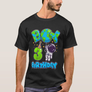 Kinder Jongen 3e Verjaardag Astronaut Jongen 3 Jaa T-shirt