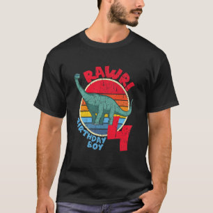 Kinder jongen 4e verjaardag ik Rawr! Brachiosaurus T-shirt