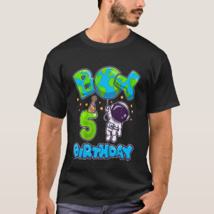 Kinder Jongen 5e Verjaardag Astronaut Jongen 5 Jaa T-shirt