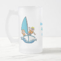 Kinder jongen en meisje in zeilboot Frosted Mok