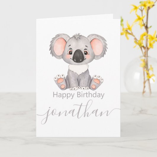 kinder jongen gefeliciteerd verjaardagsplezier kaart (Gele Bloem)