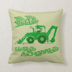 Kinder jongen graaft groene kussen