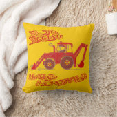 Kinder jongen graaft rode en gele kussen (Deken)