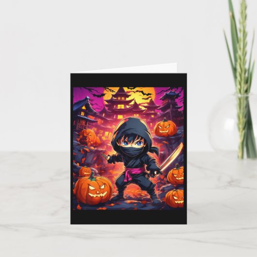 Kinder jongen Halloween Kaart (Voorkant)
