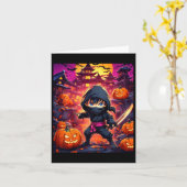 Kinder jongen Halloween Kaart (Gele Bloem)