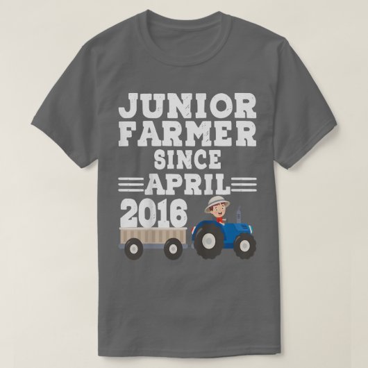 Kinder jongen Junior Farmer sinds april 2016 Birth T-shirt (Design voorkant)