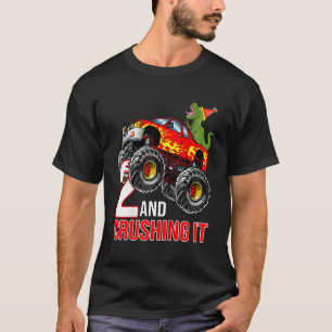 Kinder jongens 2e verjaardag Monster Truck Birthda T-shirt